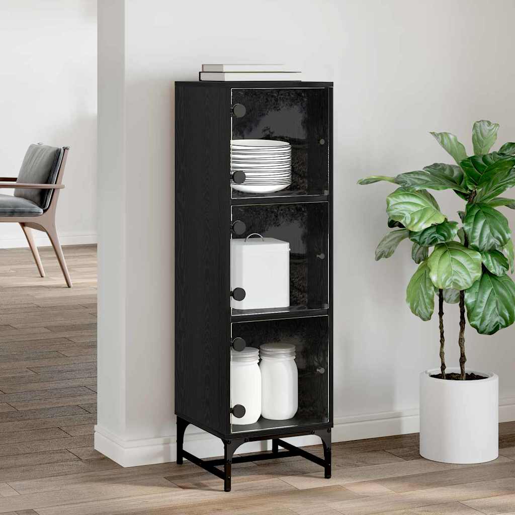 Bufet Stejar negru 35 x 37 x 117 cm Lemn compozit GartenMobel Dekor