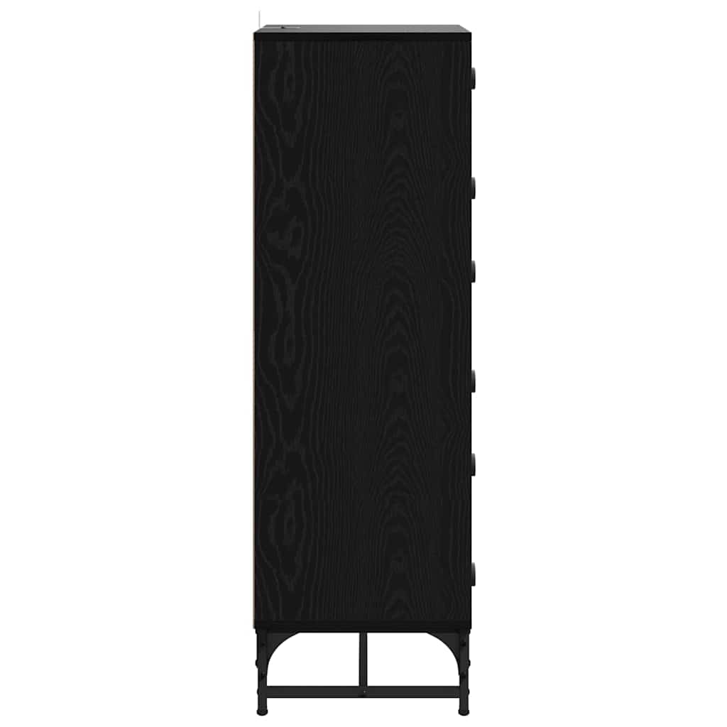 Bufet Stejar negru 35 x 37 x 117 cm Lemn compozit GartenMobel Dekor