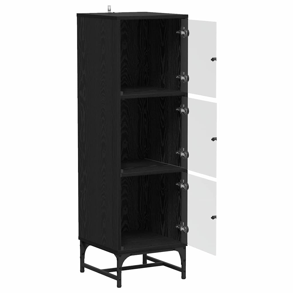Bufet Stejar negru 35 x 37 x 117 cm Lemn compozit GartenMobel Dekor