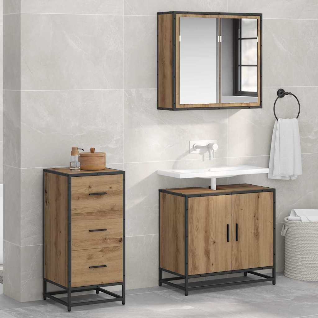 Bufet stejar artizanal 35.5 x 35 x 76 cm Lemn compozit GartenMobel Dekor