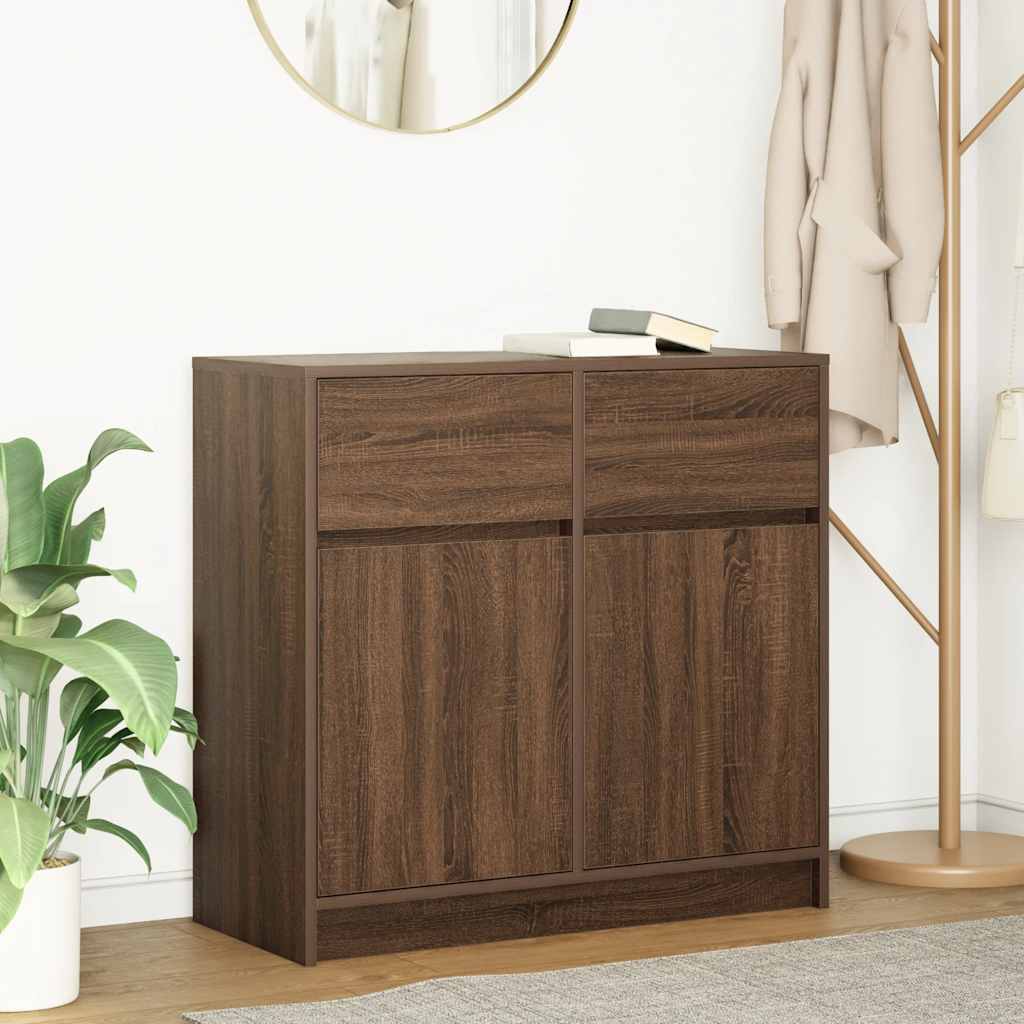 Bufetă cu sertar Stejar maro 80x34x76 cm Lemn prelucrat GartenMobel Dekor