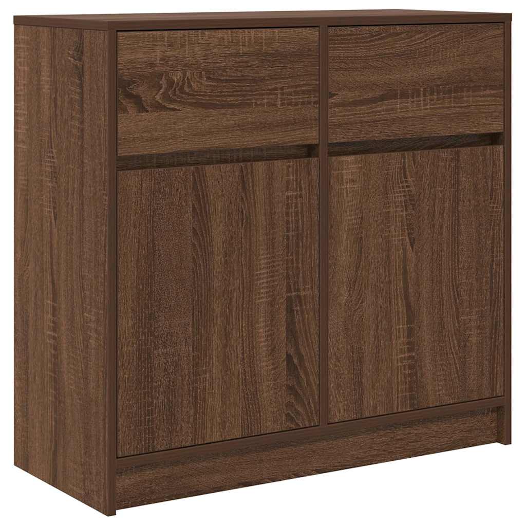 Bufetă cu sertar Stejar maro 80x34x76 cm Lemn prelucrat GartenMobel Dekor