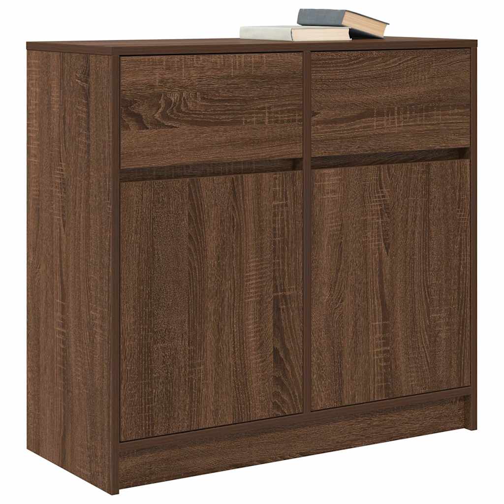 Bufetă cu sertar Stejar maro 80x34x76 cm Lemn prelucrat GartenMobel Dekor