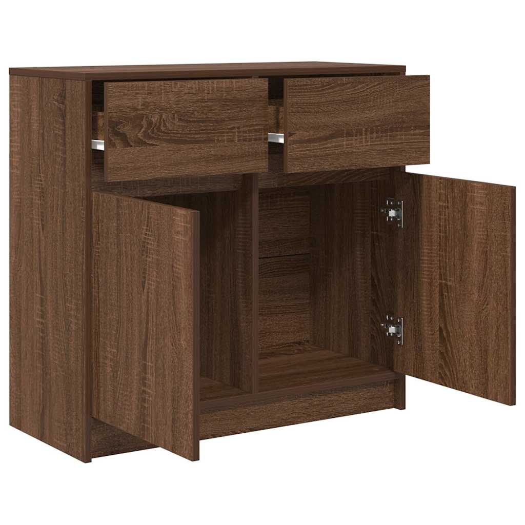 Bufetă cu sertar Stejar maro 80x34x76 cm Lemn prelucrat GartenMobel Dekor