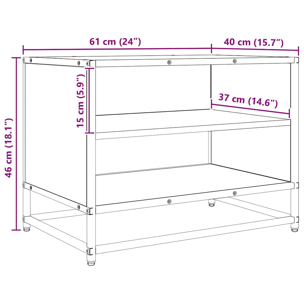 Cabinet TV stejar artizanal 61 x 40 x 46 cm Lemn compozit GartenMobel Dekor