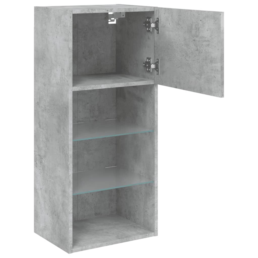 Comode TV cu lumini LED, 2 buc., gri beton, 40,5x30x90 cm GartenMobel Dekor
