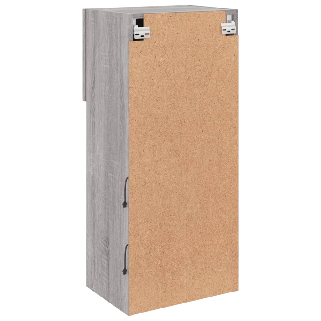 Comode TV cu lumini LED, 2 buc., gri sonoma, 40,5x30x90 cm GartenMobel Dekor
