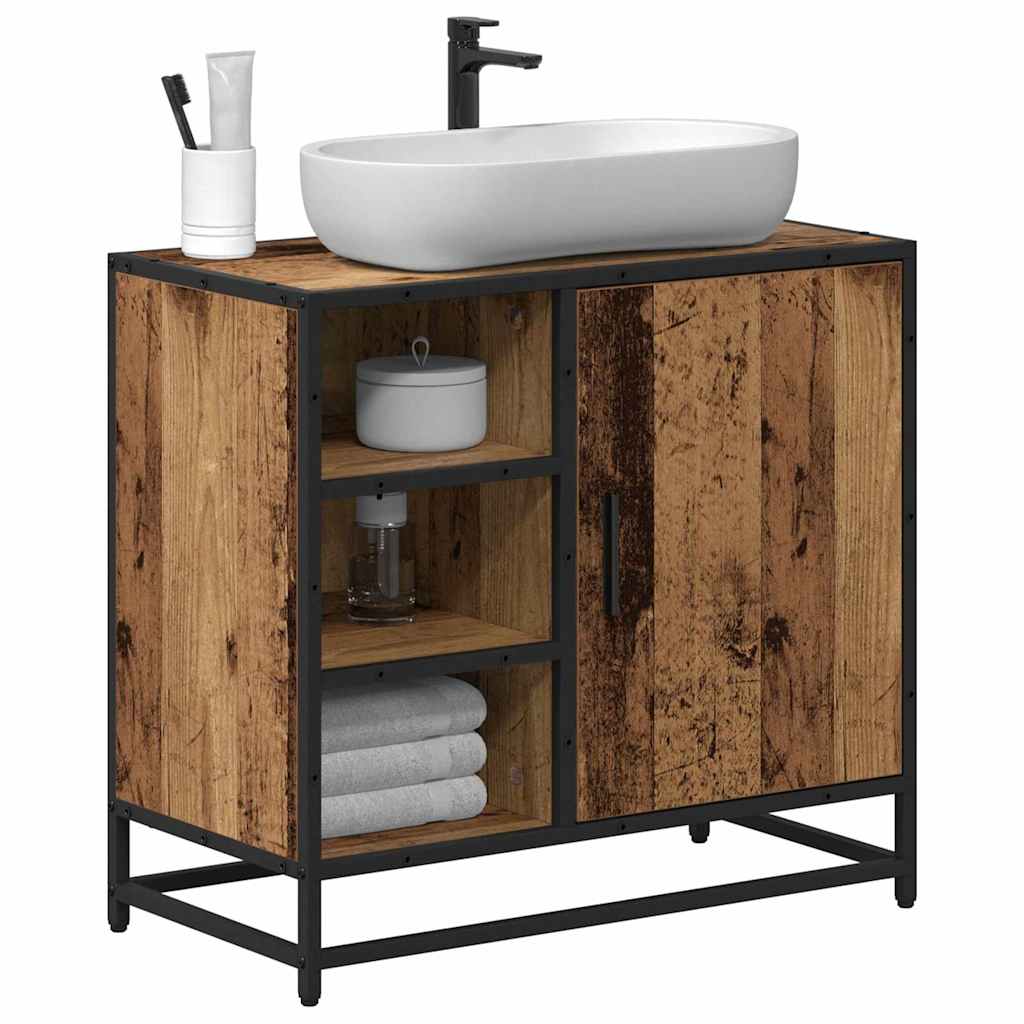 Dulap pentru Chiuveta de Baie cu ușă Lemn vechi 65 x 33 x 60 cm GartenMobel Dekor