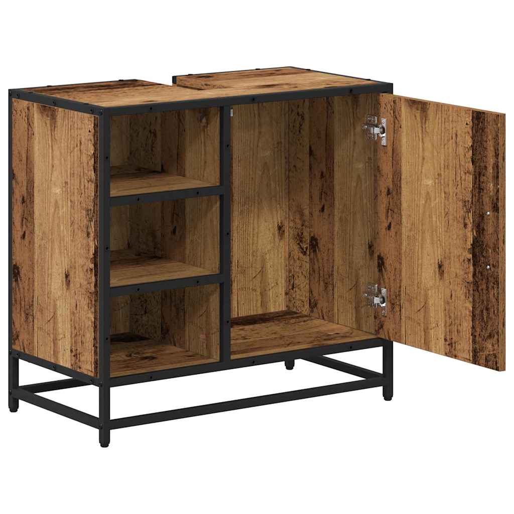 Dulap pentru Chiuveta de Baie cu ușă Lemn vechi 65 x 33 x 60 cm GartenMobel Dekor