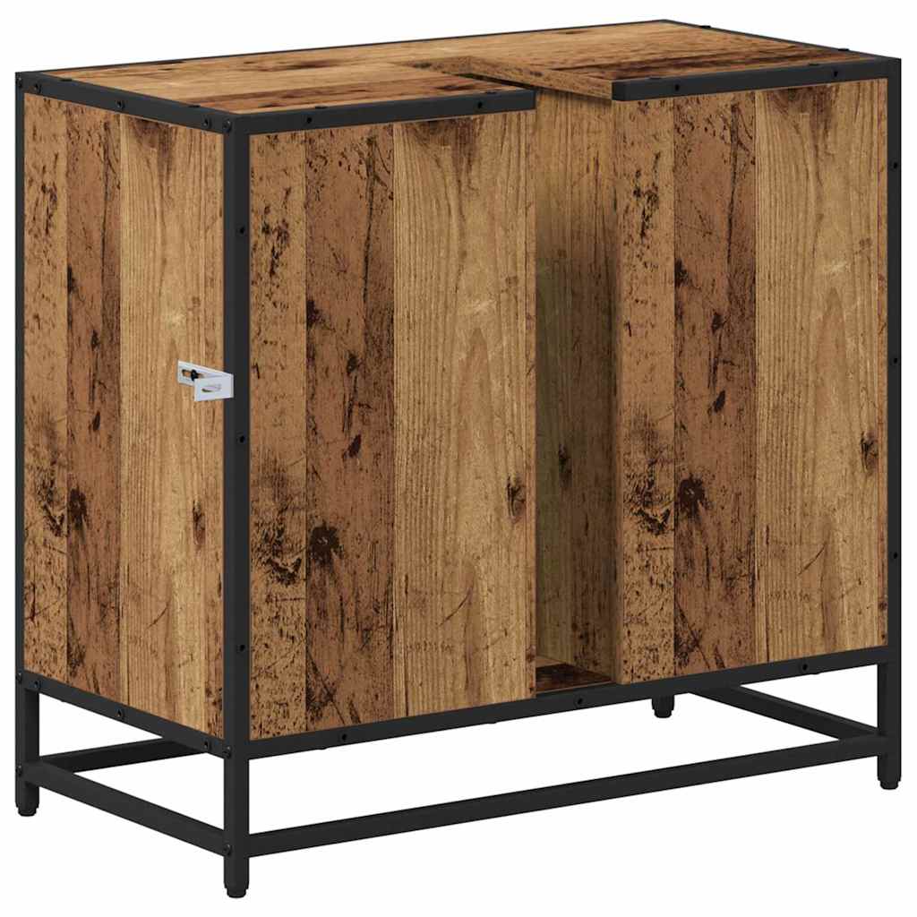Dulap pentru Chiuveta de Baie cu ușă Lemn vechi 65 x 33 x 60 cm GartenMobel Dekor