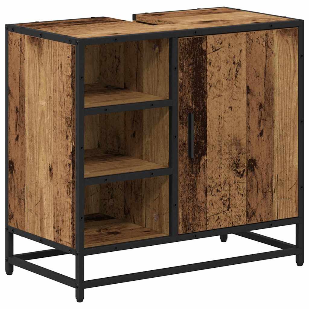 Dulap pentru Chiuveta de Baie cu ușă Lemn vechi 65 x 33 x 60 cm GartenMobel Dekor