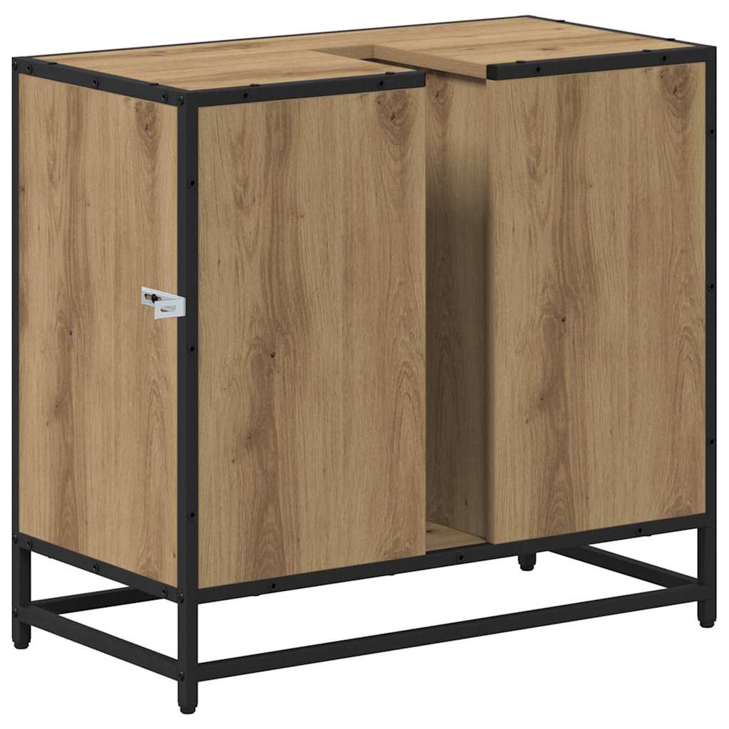 Dulap pentru Chiuveta de Baie stejar artizanal 65 x 33 x 60 cm GartenMobel Dekor