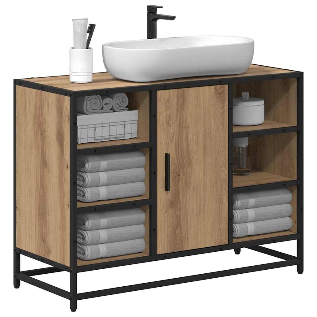 Dulap pentru Chiuveta de Baie stejar artizanal 80 x 33 x 60 cm GartenMobel Dekor