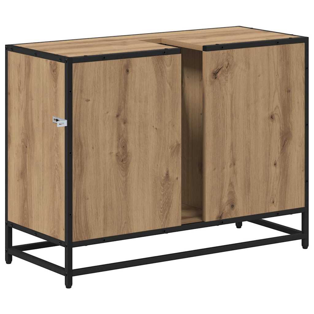Dulap pentru Chiuveta de Baie stejar artizanal 80 x 33 x 60 cm GartenMobel Dekor