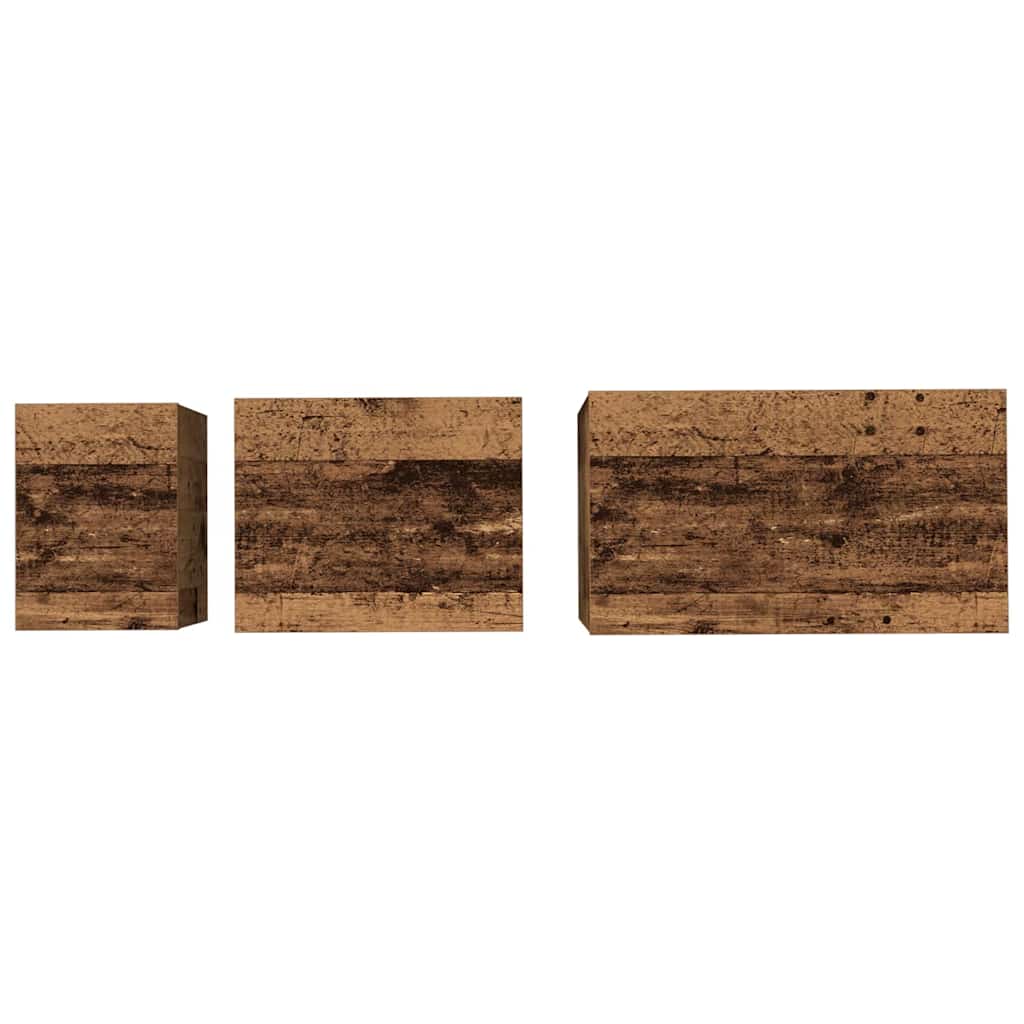 Masă de Cafea cu Tăvi Lăsate 3 pcs Lemn vechi 60 x 35 x 56 cm GartenMobel Dekor