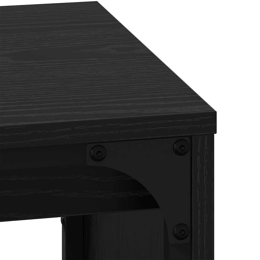 Masă de Cafea cu Tăvi Lăsate 3 pcs Stejar negru 60 x 35 x 56 cm GartenMobel Dekor