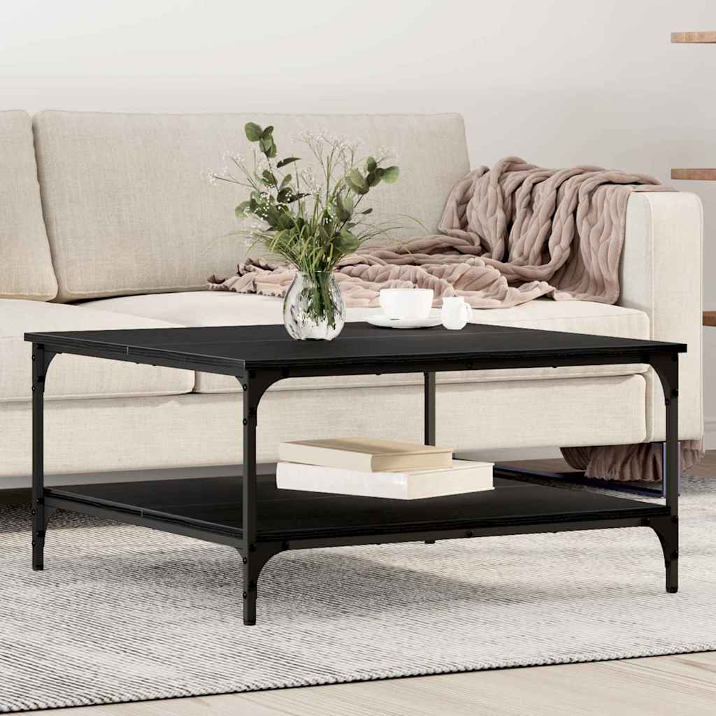 Masă de cafea Stejar negru 80 x 80 x 40 cm Lemn compozit GartenMobel Dekor