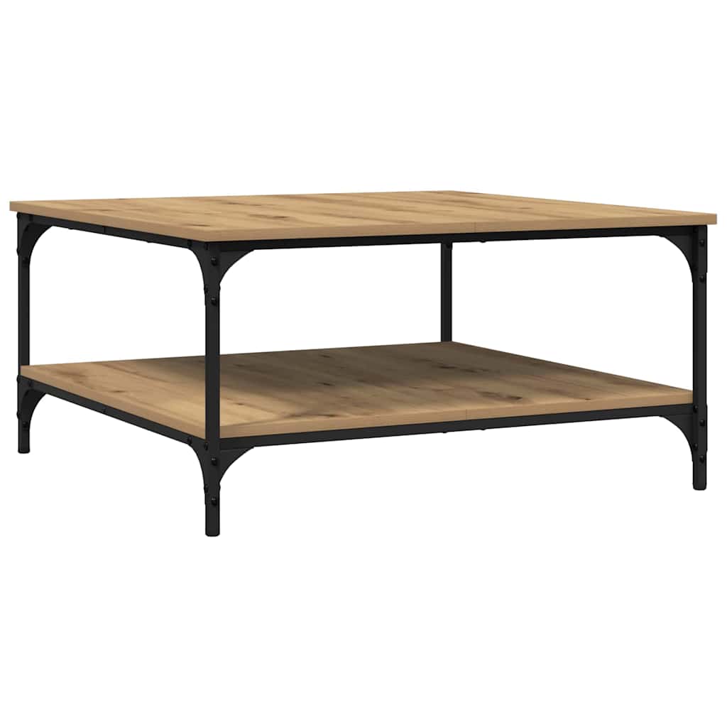 Masă de cafea stejar artizanal 80 x 80 x 40 cm Lemn compozit GartenMobel Dekor