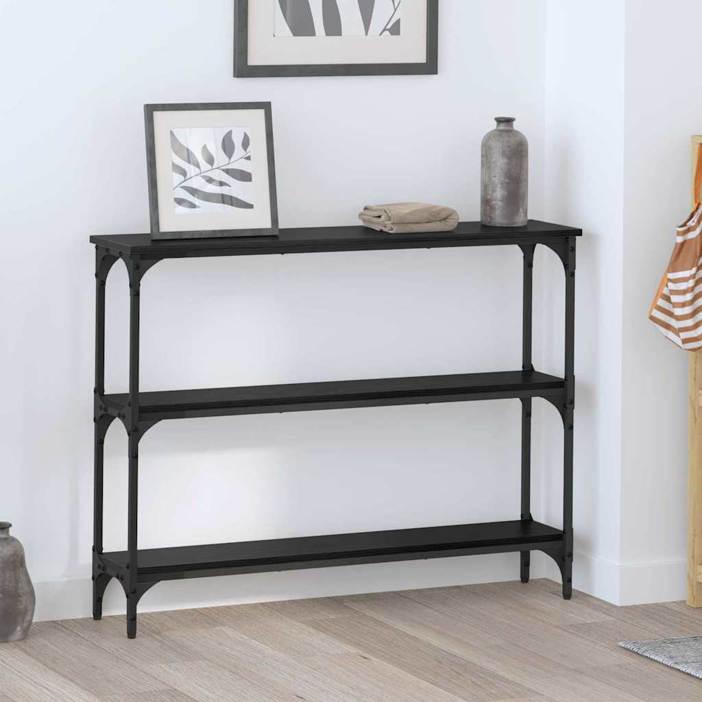 Masă de consolă Stejar negru 100 x 22.5 x 75 cm Lemn compozit GartenMobel Dekor