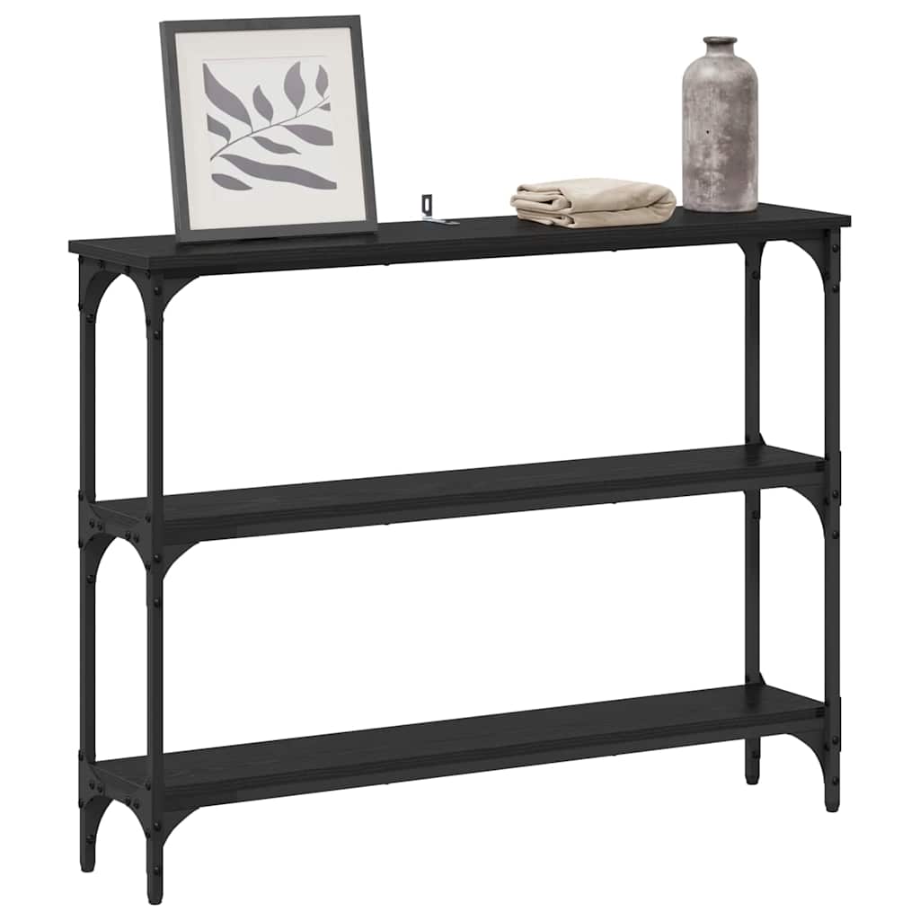 Masă de consolă Stejar negru 100 x 22.5 x 75 cm Lemn compozit GartenMobel Dekor
