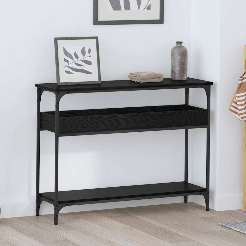 Masă de consolă Stejar negru 100 x 29 x 75 cm Lemn compozit GartenMobel Dekor