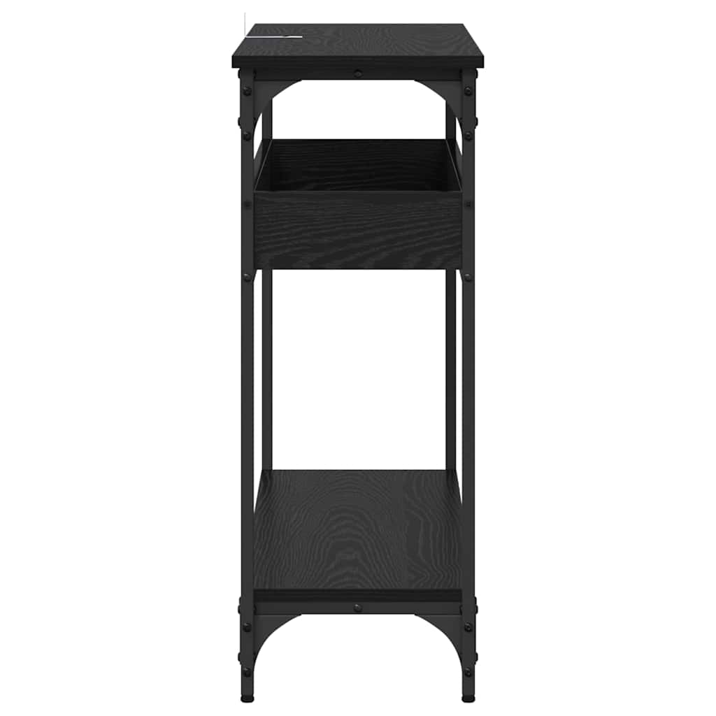 Masă de consolă Stejar negru 100 x 29 x 75 cm Lemn compozit GartenMobel Dekor