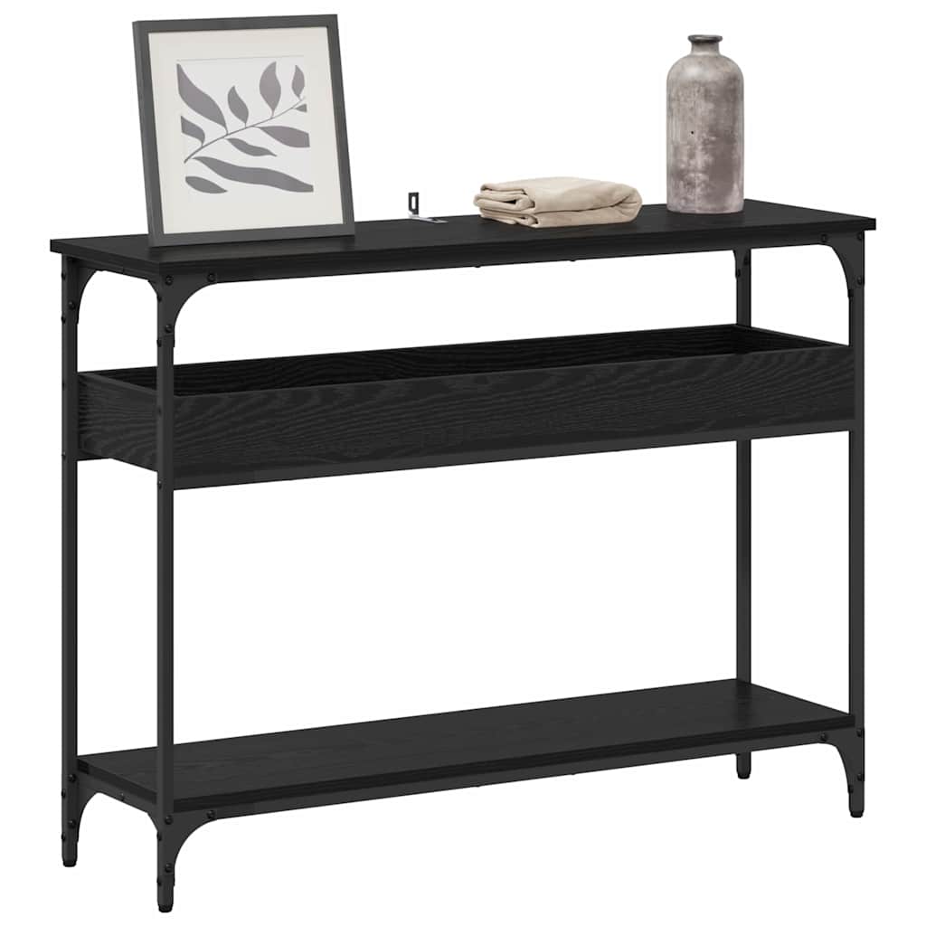 Masă de consolă Stejar negru 100 x 29 x 75 cm Lemn compozit GartenMobel Dekor
