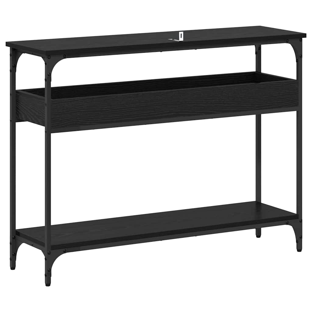 Masă de consolă Stejar negru 100 x 29 x 75 cm Lemn compozit GartenMobel Dekor