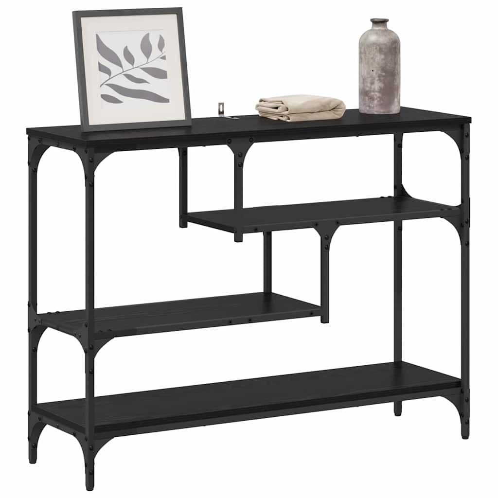 Masă de consolă Stejar negru 100 x 30 x 75 cm Lemn compozit GartenMobel Dekor