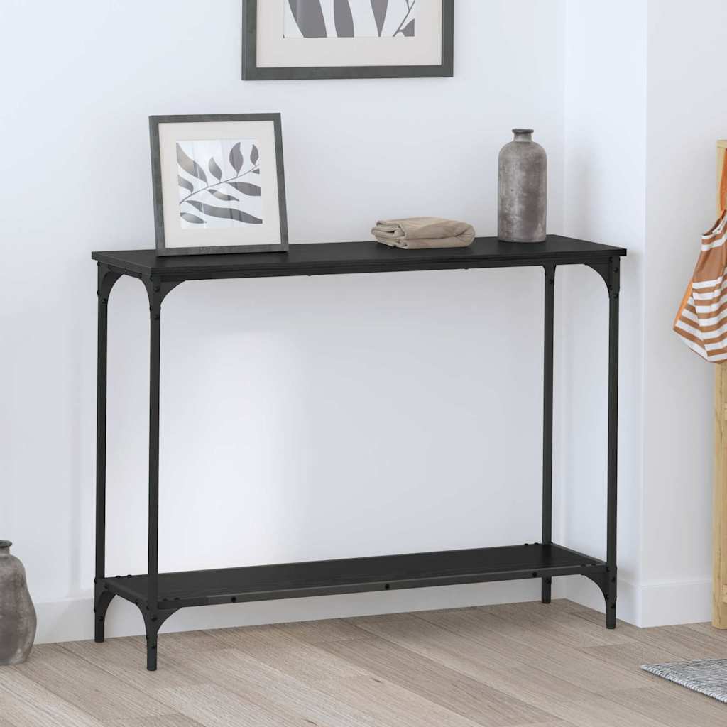 Masă de consolă Stejar negru 101 x 30.5 x 75 cm Lemn compozit GartenMobel Dekor
