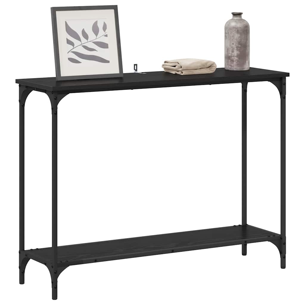 Masă de consolă Stejar negru 101 x 30.5 x 75 cm Lemn compozit GartenMobel Dekor