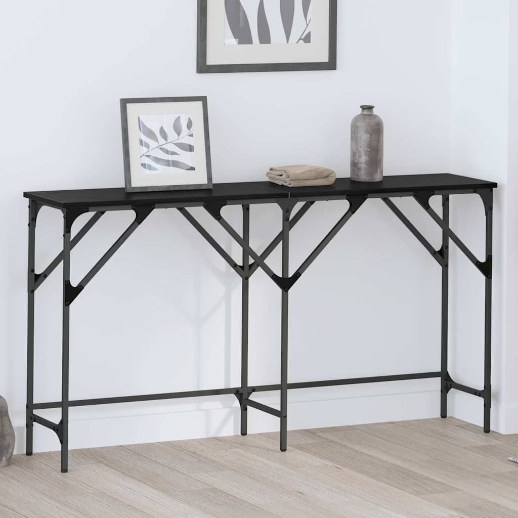 Masă de consolă Stejar negru 140 x 29 x 75 cm Lemn compozit GartenMobel Dekor