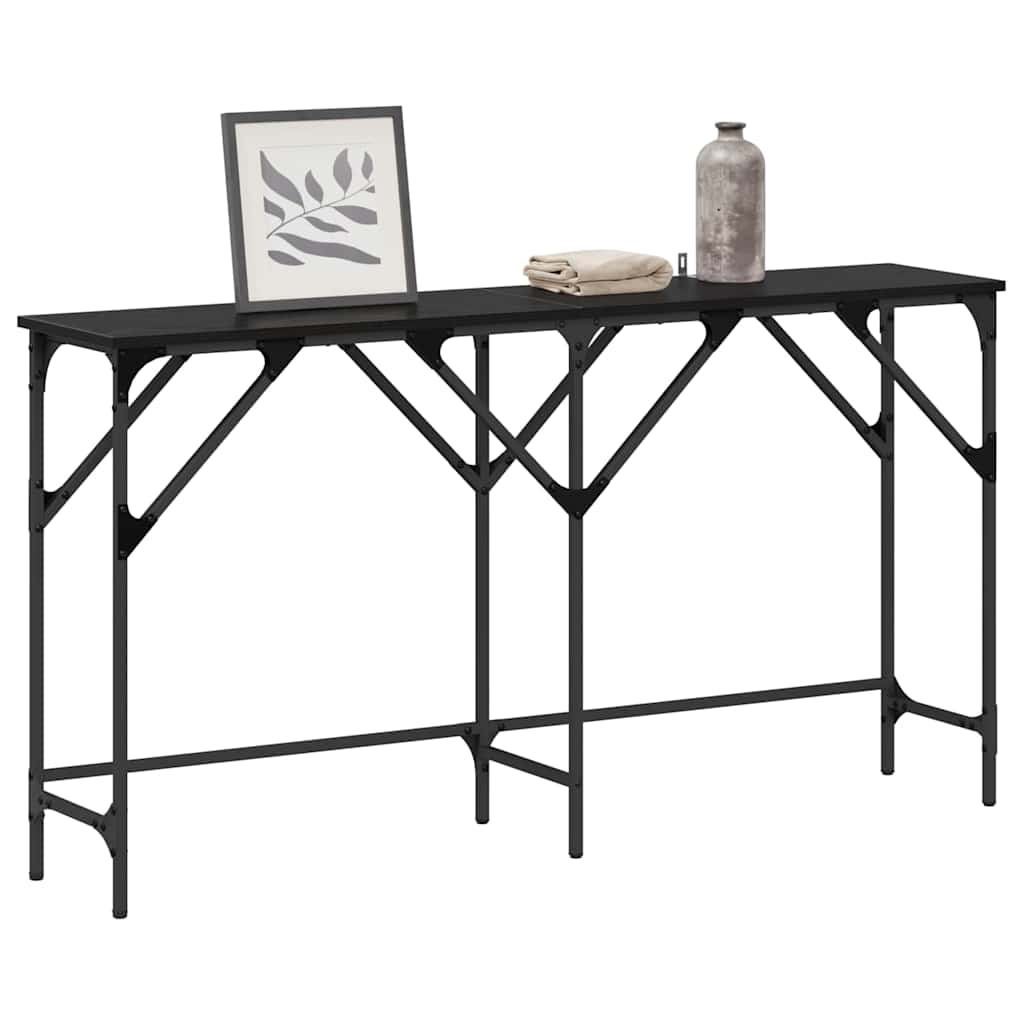 Masă de consolă Stejar negru 140 x 29 x 75 cm Lemn compozit GartenMobel Dekor