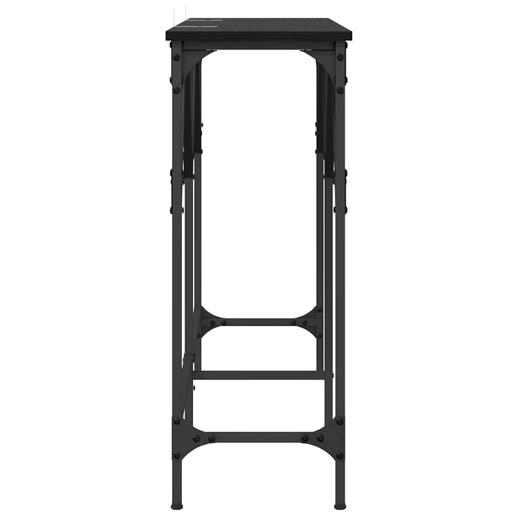 Masă de consolă Stejar negru 140 x 29 x 75 cm Lemn compozit GartenMobel Dekor