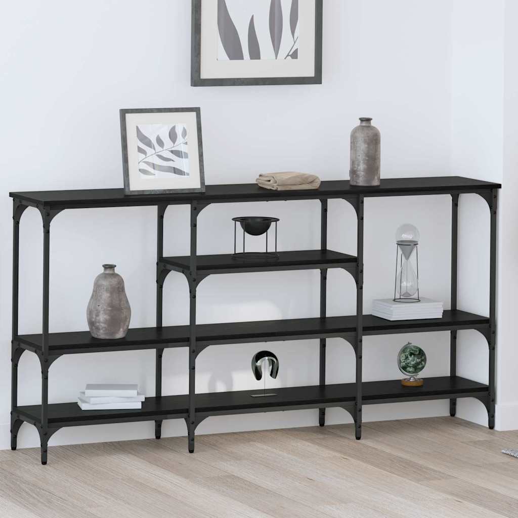 Masă de consolă Stejar negru 160 x 29 x 80 cm Lemn compozit GartenMobel Dekor