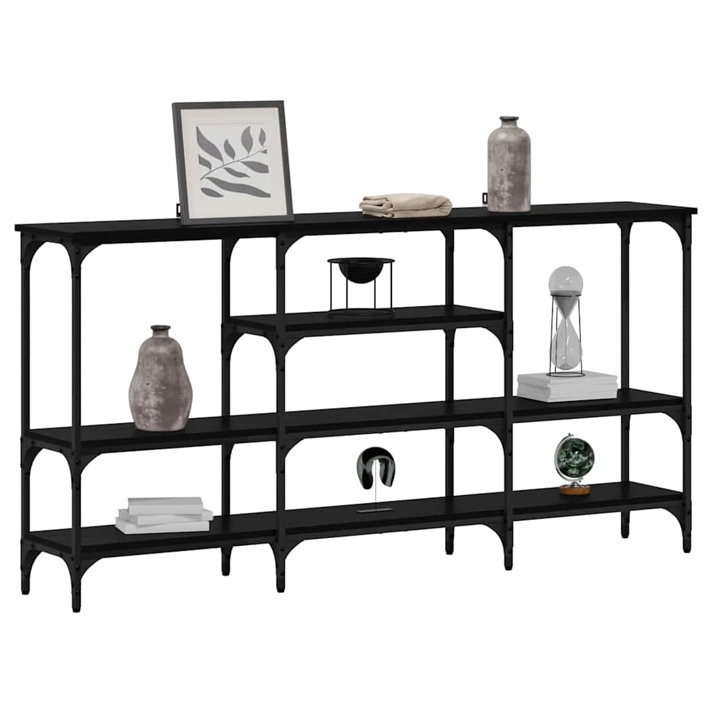 Masă de consolă Stejar negru 160 x 29 x 80 cm Lemn compozit GartenMobel Dekor