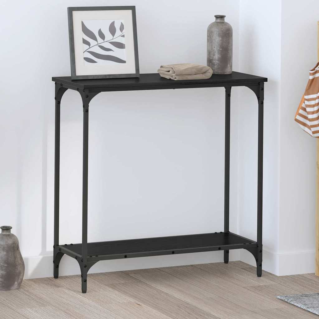 Masă de consolă Stejar negru 75 x 30.5 x 75 cm Lemn compozit GartenMobel Dekor