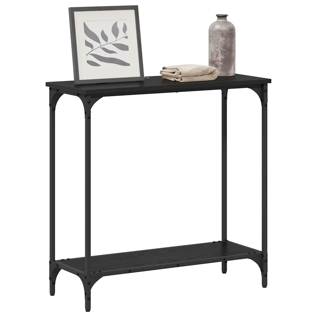 Masă de consolă Stejar negru 75 x 30.5 x 75 cm Lemn compozit GartenMobel Dekor