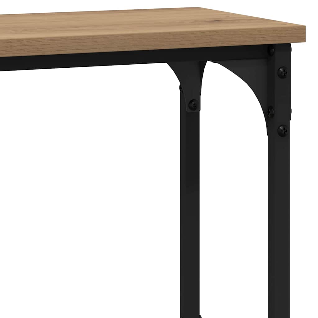 Masă de consolă cu raft stejar artizanal 100 x 22.5 x 75 cm GartenMobel Dekor