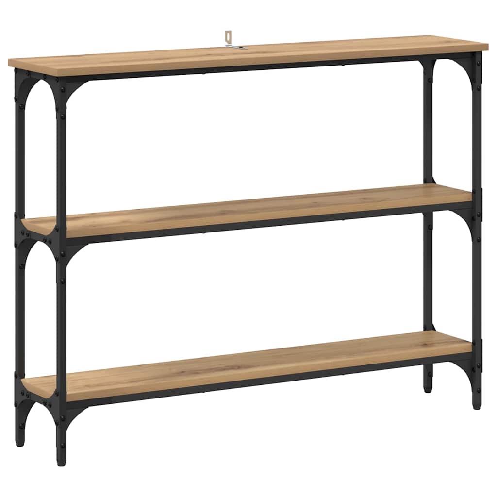 Masă de consolă cu raft stejar artizanal 100 x 22.5 x 75 cm GartenMobel Dekor