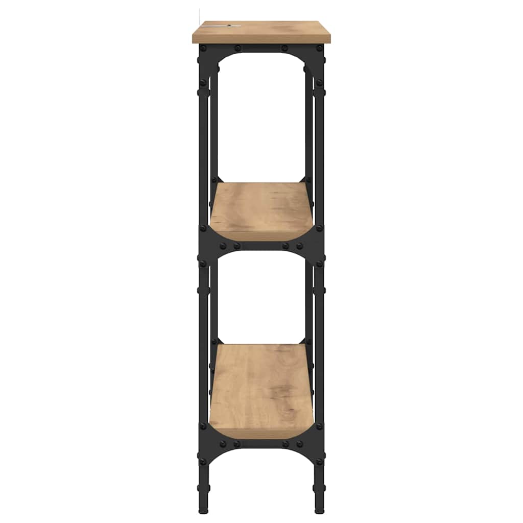 Masă de consolă cu raft stejar artizanal 100 x 22.5 x 75 cm GartenMobel Dekor