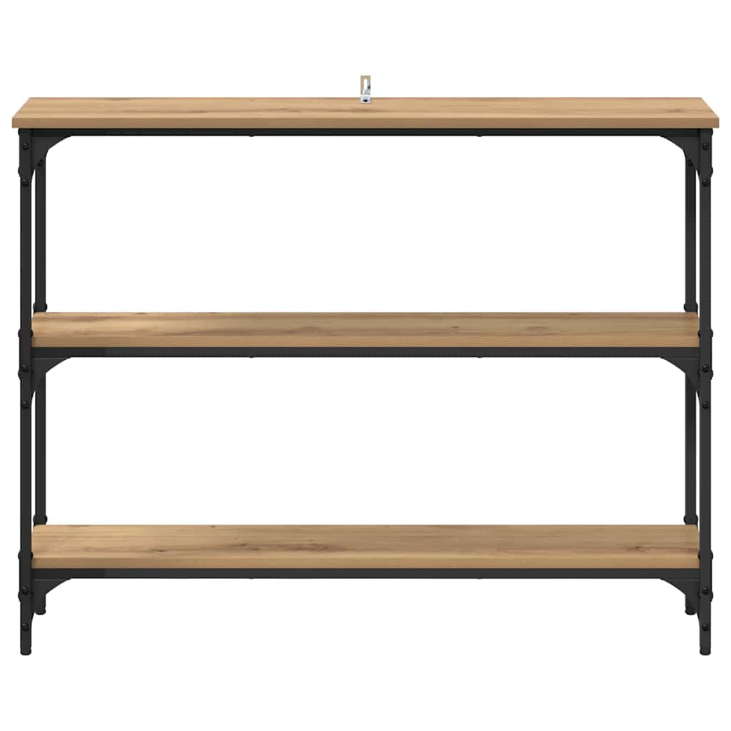 Masă de consolă cu raft stejar artizanal 100 x 22.5 x 75 cm GartenMobel Dekor