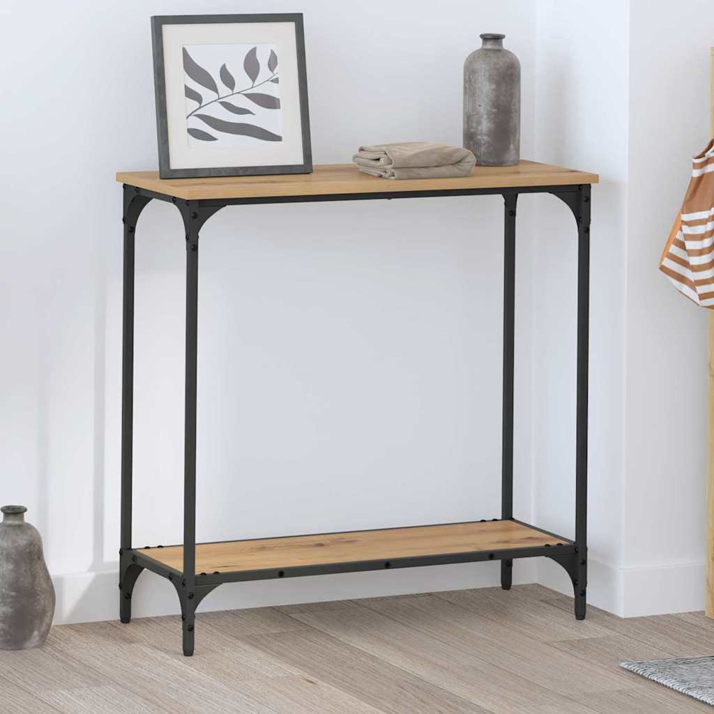 Masă de consolă cu raft stejar artizanal 75 x 30.5 x 75 cm GartenMobel Dekor