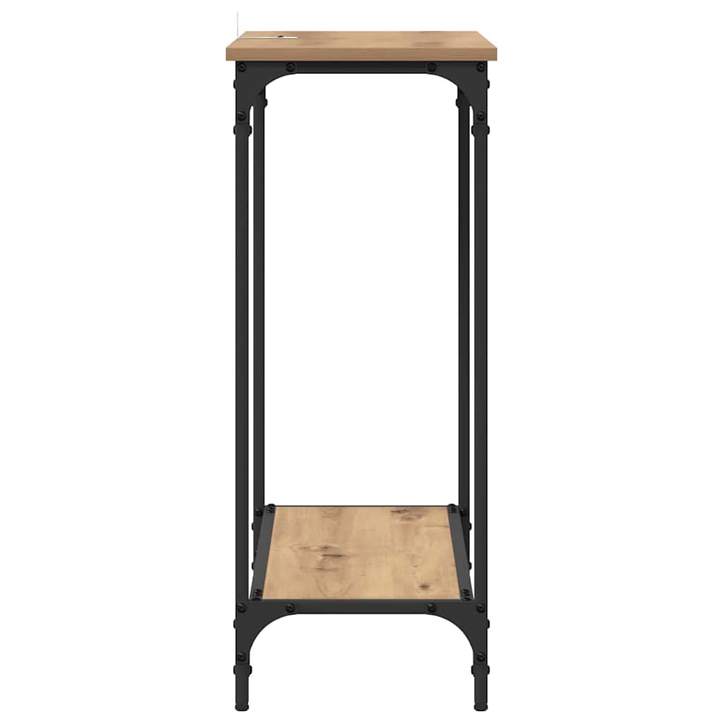 Masă de consolă cu raft stejar artizanal 75 x 30.5 x 75 cm GartenMobel Dekor