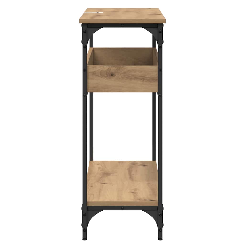 Masă de consolă stejar artizanal 100 x 29 x 75 cm Lemn compozit GartenMobel Dekor