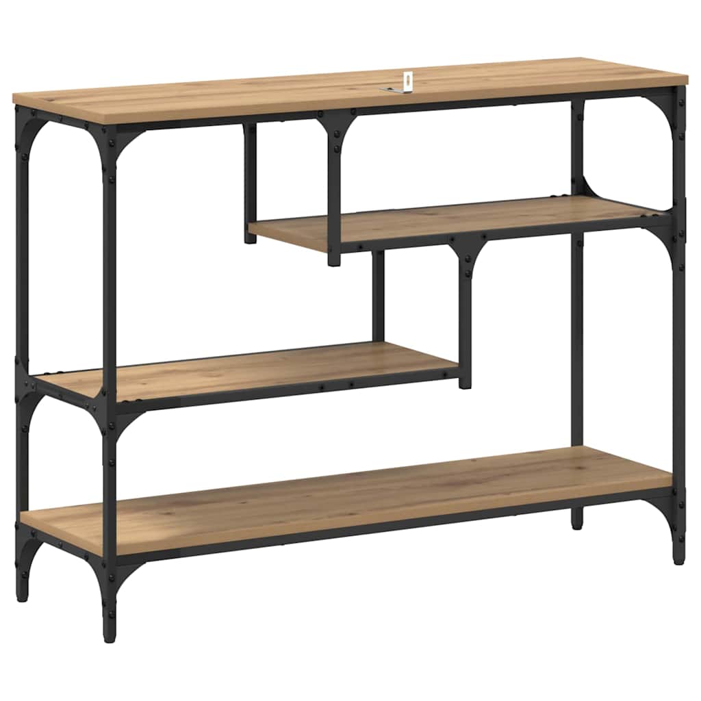 Masă de consolă stejar artizanal 100 x 30 x 75 cm Lemn compozit GartenMobel Dekor