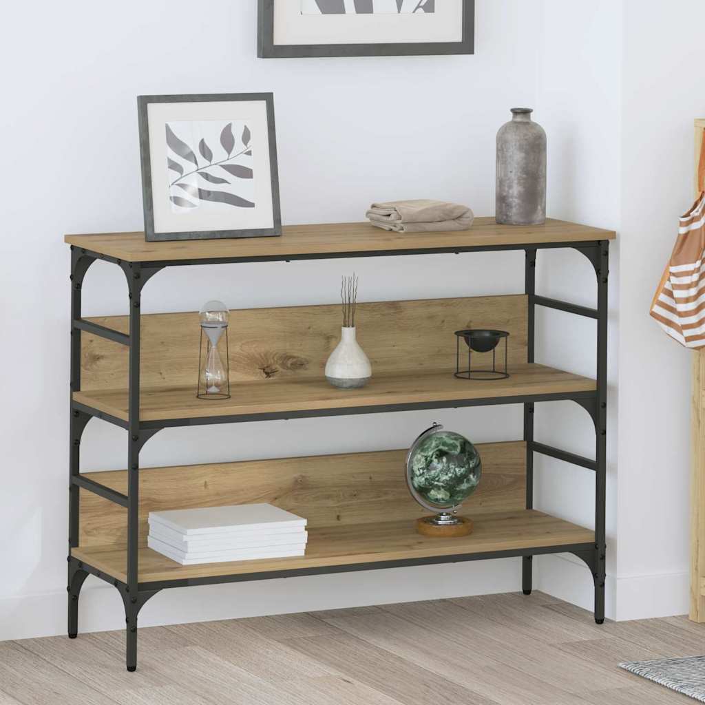 Masă de consolă stejar artizanal 100 x 32 x 75 cm Lemn compozit GartenMobel Dekor