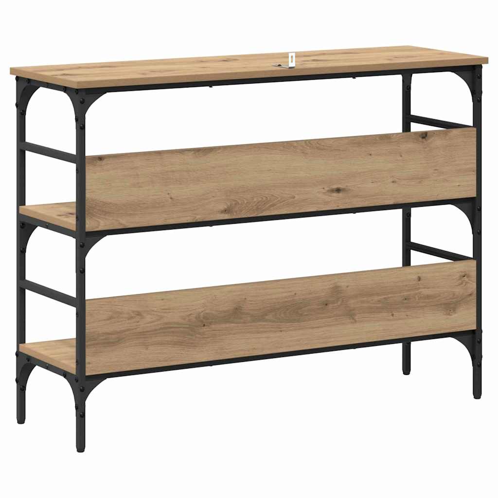 Masă de consolă stejar artizanal 100 x 32 x 75 cm Lemn compozit GartenMobel Dekor