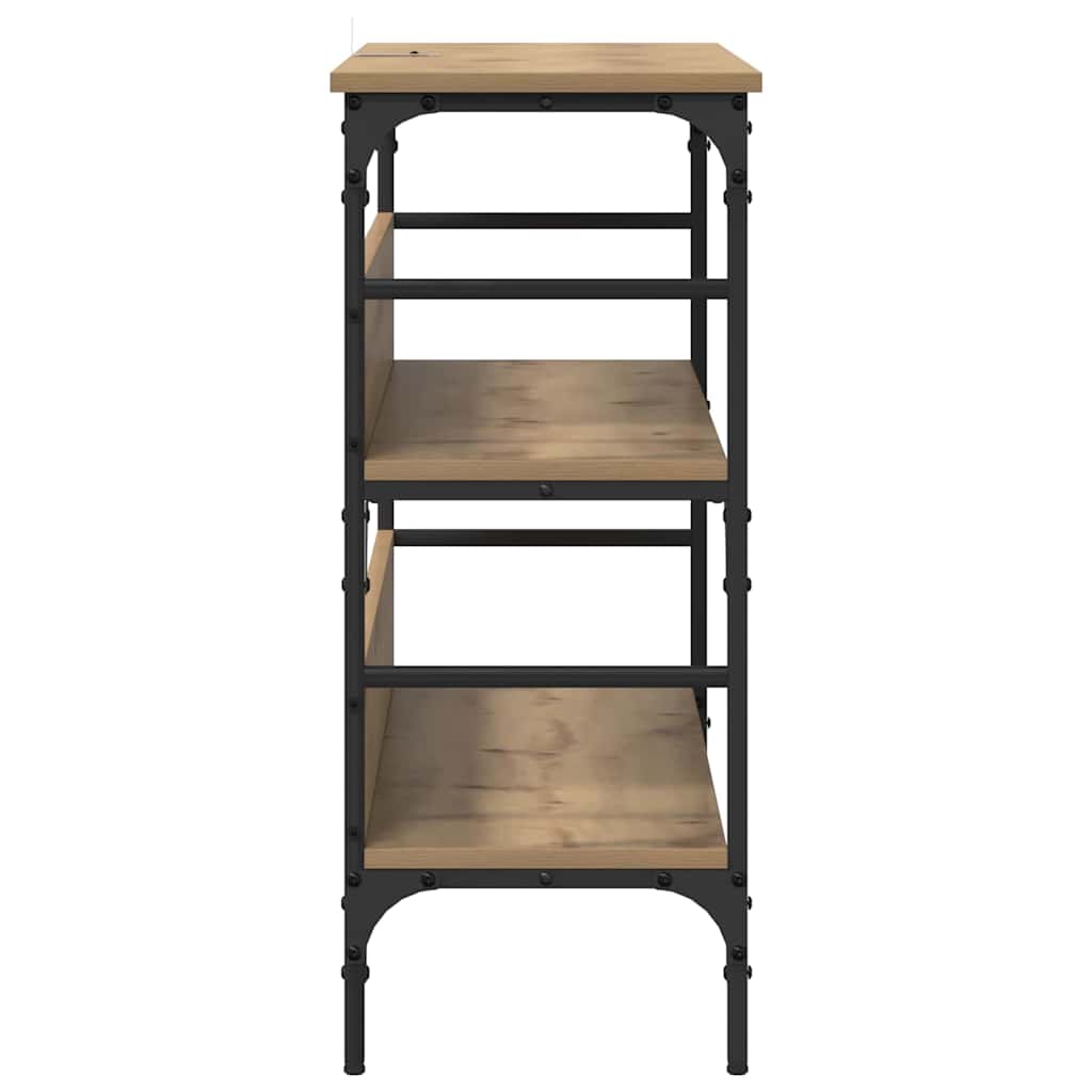 Masă de consolă stejar artizanal 100 x 32 x 75 cm Lemn compozit GartenMobel Dekor