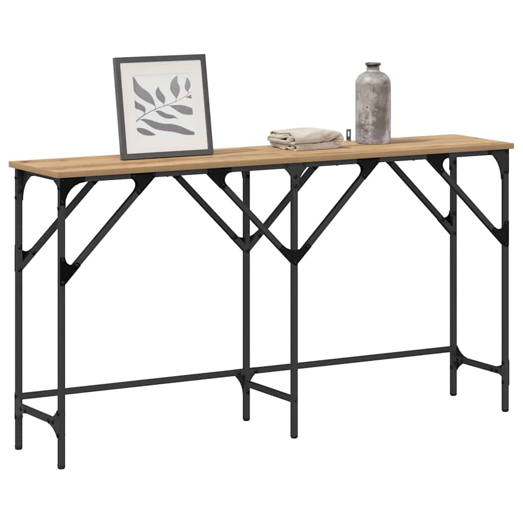 Masă de consolă stejar artizanal 140 x 29 x 75 cm Lemn compozit GartenMobel Dekor